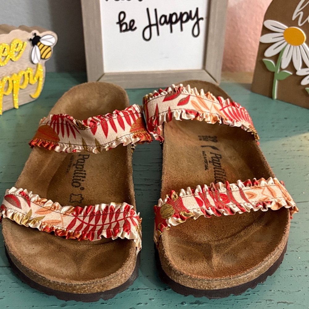 Papillio Wos Sandals - Red and Tan